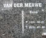 MERWE Rene, van der 1935-2015