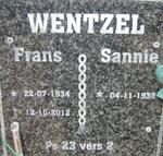 WENTZEL Frans 1934-2012 & Sannie 1932-