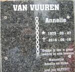 VUUREN Annelie, van 1979-2016