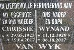 WYK Wynand, van 1929-2017 & Chrissie 1923-2017