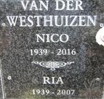 WESTHUIZEN Nico, van der 1939-2016 & Ria 1939-2007