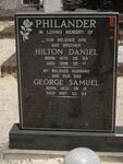PHILANDER Hilton Daniel 1970-1996 :: PHILANDER George Samuel 1939-1997
