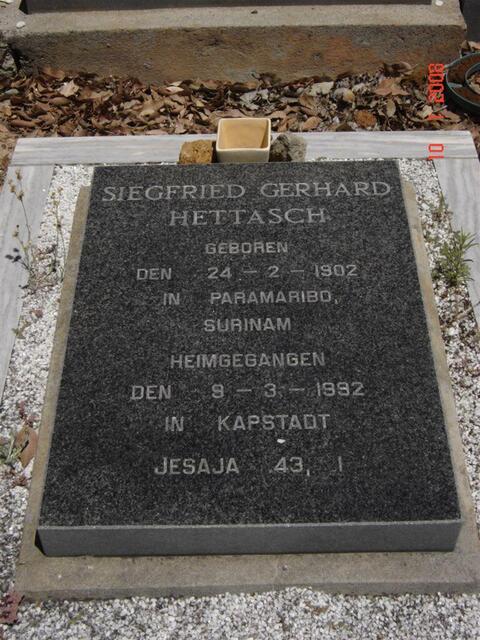 HETTASCH Siegfried Gerhard 1902-1992