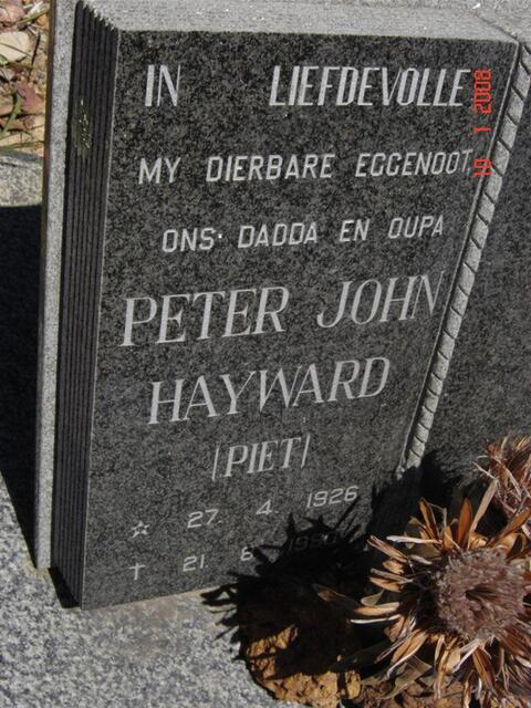 HAYWARD Peter John 1926-1990