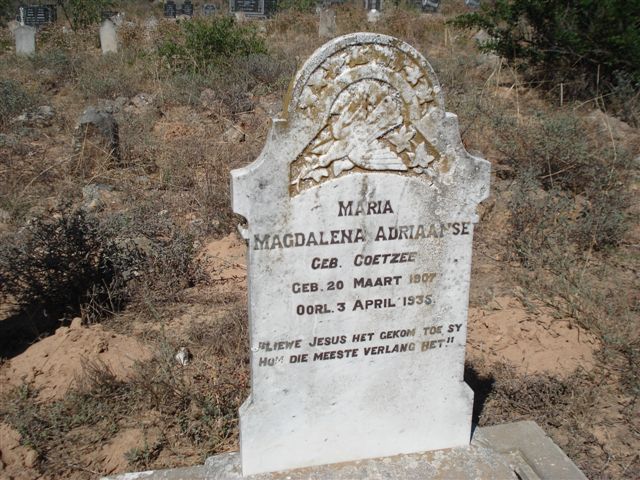 ADRIAANSE Maria Magdalena nee COETZEE 1907-1937