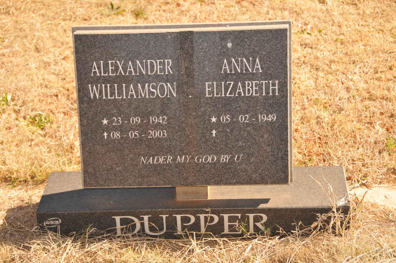 DUPPER Alexander Williamson 1942-2003 & Anna Elizabeth 1949-
