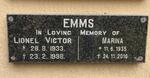 EMMS Lionel Victor 1933-1998 & Marina GRUNEWALD 1935-2016