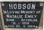 HOBSON Natalie Emily Miles nee REYNOLDS 1906-1994