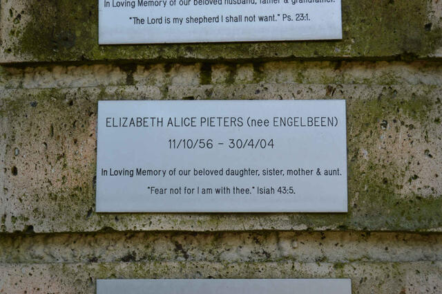 PIETERS Elizabeth Alice nee ENGELBEEN 1956-2004