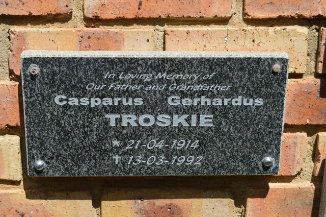 TROSKIE Casparus Gerhardus 1914-1992