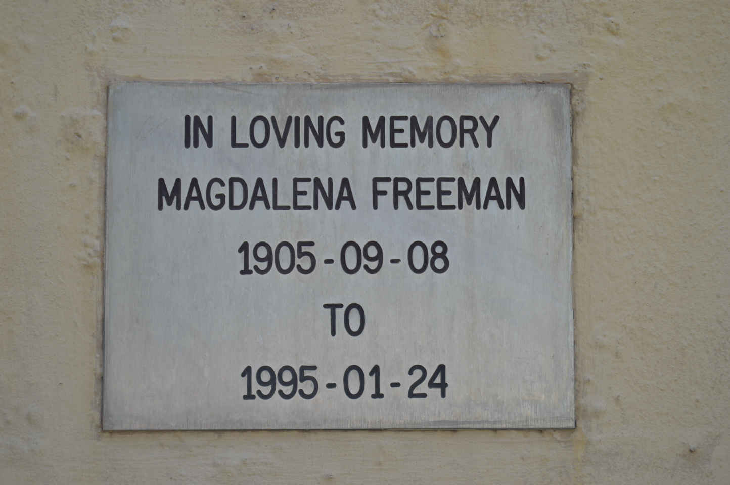 FREEMAN Magdalena 1905-1995