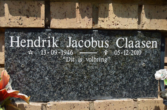 CLAASEN Hendrik Jacobus 1946-2010