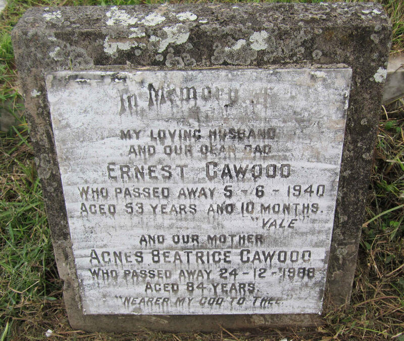 CAWOOD Ernest -1940 & Agnes Beatrice -1988