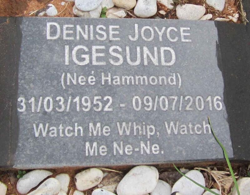 IGESUND Denise Joyce nee HAMMOND 1952-2016