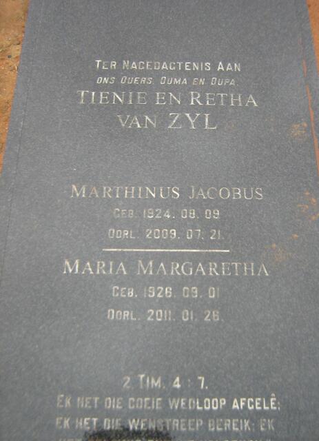 ZYL Marthinus Jacobus, van 1924-2009 & Maria Margaretha 1926-2011