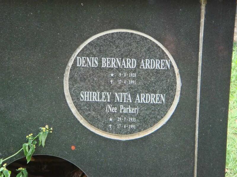 ARDREN Denis Bernard 1928-1991 & Shirley Nita PARKER 1933-1991