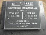 PLESSIS Corrie, du 1941- & Zetsie 1945-2016