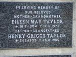 TAYLOR Henry Griggs 1905-1980 & Eileen May 1904-1979