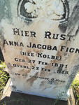 FICK Anna Jacoba nee KOLBE 1891-1915