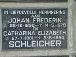 SCHLEICHER Johan Frederik 1892-1979 & Catharina Elizabeth 1901-1980