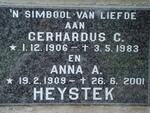 HEYSTEK Gerhardus C. 1906-1983 & Anna A. 1909-2001