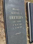 DEETLEFS Aletta E. nee FOURIE 1903-1982