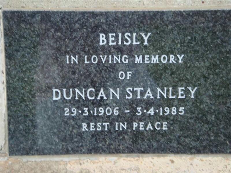 BEISLY Duncan Stanley 1906-1985