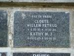 CLOETE Willem Petrus 1932-1985 & Kathy M.J. 1929-1991