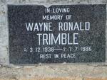 TRIMBLE Wayne Ronald 1938-1986