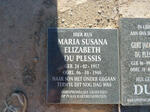 PLESSIS Maria Susanna Elizabeth, du 1917-1940