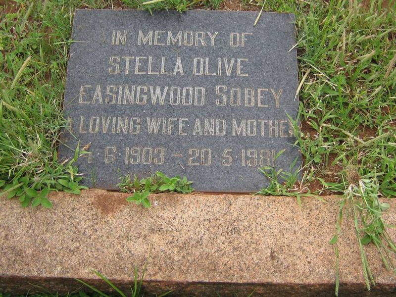 SOBEY Stella Olive Easingwood 1903-1981