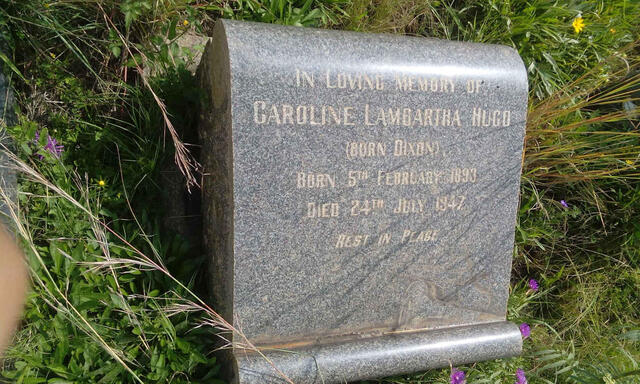 HUGO Caroline Lambartha nee DIXON 1893-1947