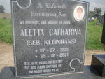 ? Aletta Catharina nee KLEINHANS 1935-2001