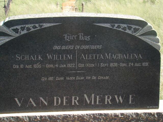 MERWE Schalk Willem, van der 1835-1922 & Aletta Magdalena KOCK 1838-1891