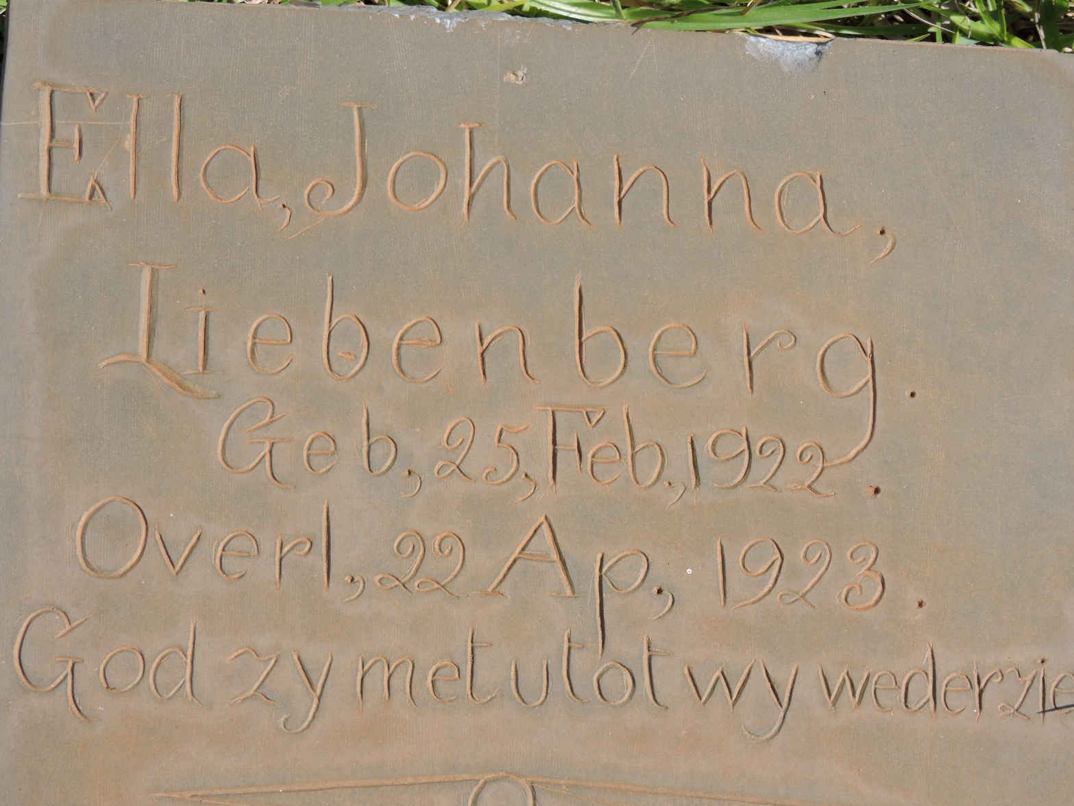 LIEBENBERG Ella Johanna 1922-1923