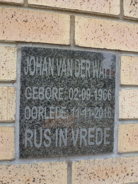 WATT Johan, van der 1966-2016