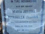 FRANCIS Maria Johanna Petronella nee ENGELBRECHT 1853-1948