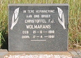 WOLMARANS Christoffel F.J. 1918-1981