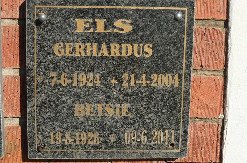 ELS Gerhardus 1924-2004 & Betsie 1926-2011