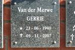 MERWE Gerrie, van der 1940-2007