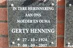 HENNING Gerty 1924-2007