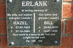 ERLANK Bill 1920-1999 & Hazel 1923-1994