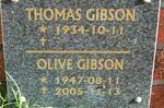 GIBSON Thomas 1934- & Olive 1947-2005