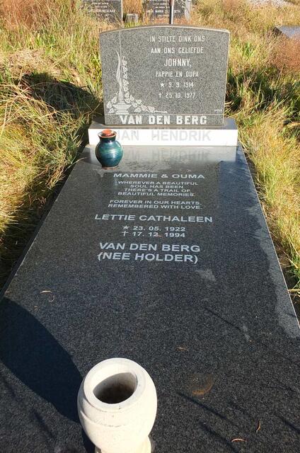 BERG Jan Hendrik, van den 1914-1977 & Lettie Cathaleen HOLDER 1922-1994