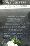 BERG Jan Hendrik, van den 1914-1977 & Lettie Cathaleen HOLDER 1922-1994