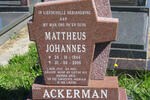 ACKERMAN Mattheus Johannes 1944-2006
