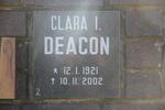 DEACON Clara I. 1921-2002