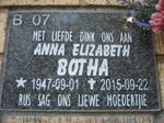 BOTHA Anna Elizabeth 1947-2015