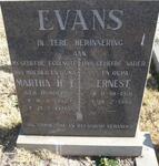 EVANS Ernest 1901-1980 & Martha H.E. RUDOLPH 1902-1976