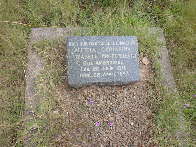 ENGELBRECHT Aletha Catharina Elizabeth nee AMROSIUZ 1870-1947